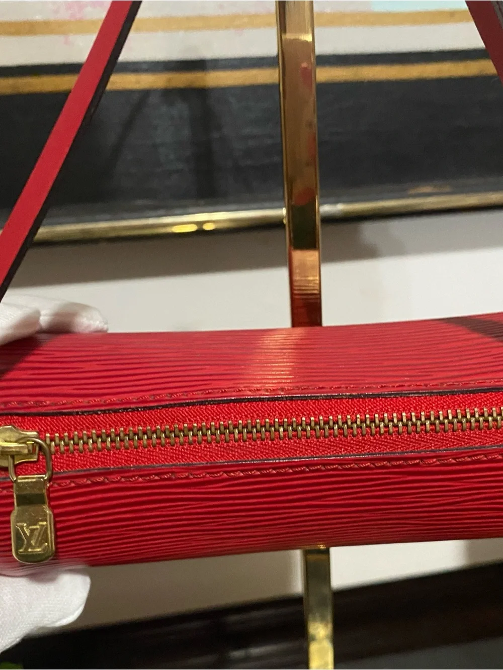 Louis Vuitton Red Epi Cylinder Mini (nano)Bag